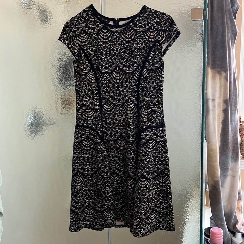 Alfani fit and flare black dress